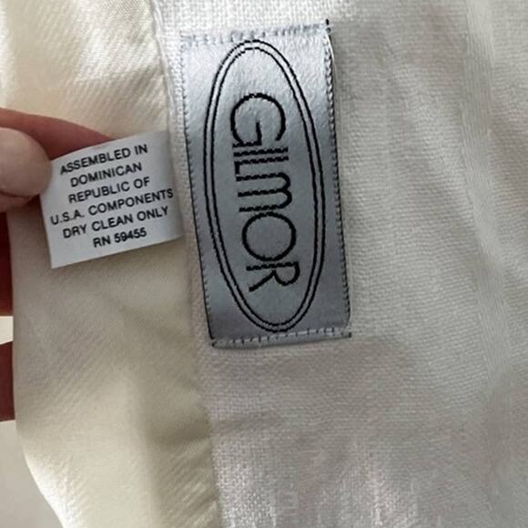 Vintage winter white striped blazer jacket pencil skirt suit set size M 8 10 - Picture 8 of 8